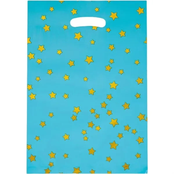 Plastic party candy bags with sparkling stars