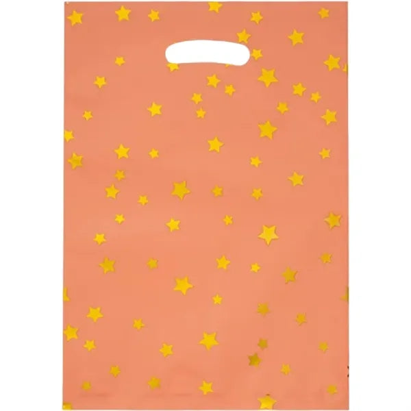 Plastic party candy bags with sparkling stars