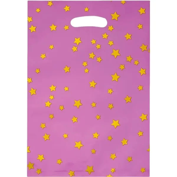 Plastic party candy bags with sparkling stars
