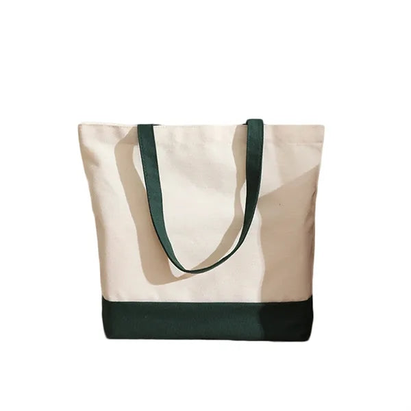 Large Capacity Solid Color Spliced Folding Shopping Bag