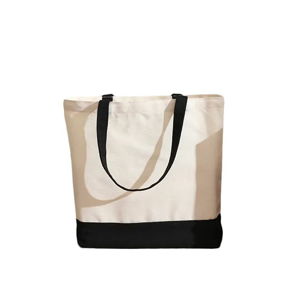 Large Capacity Solid Color Spliced Folding Shopping Bag