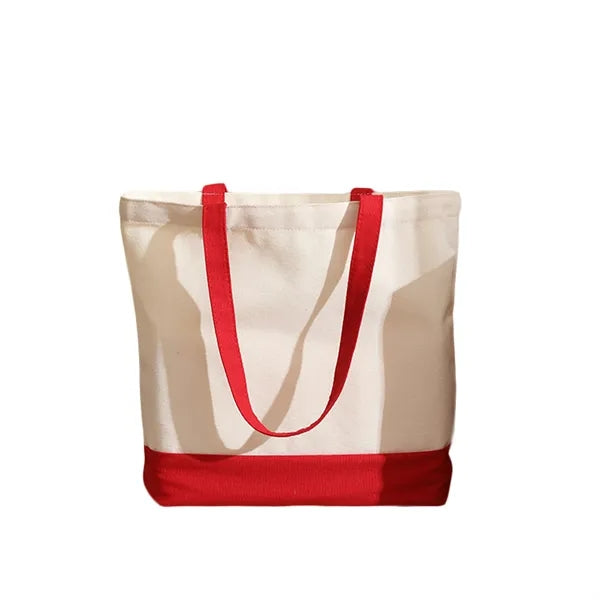 Large Capacity Solid Color Spliced Folding Shopping Bag