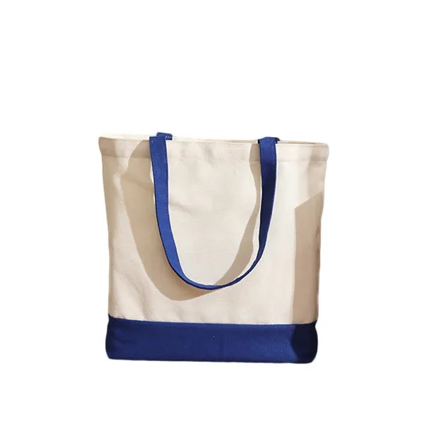 Large Capacity Solid Color Spliced Folding Shopping Bag