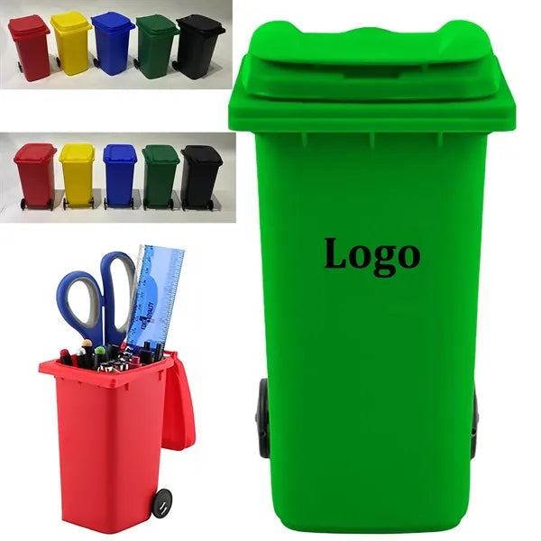 Mini Trash Can With Lid Pen Holder