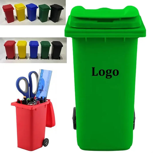 Mini Trash Can With Lid Pen Holder