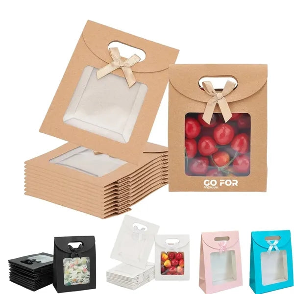 Kraft Paper Bags with Window - 4.7x2.4x6.3"