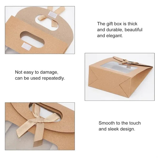Kraft Paper Bags with Window - 4.7x2.4x6.3"