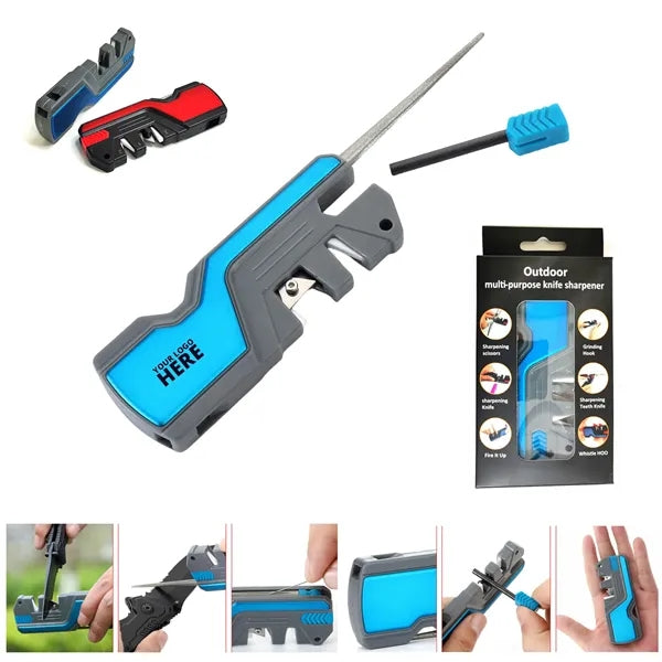 6 In 1 Survival Camping Pocket Knife Sharpener