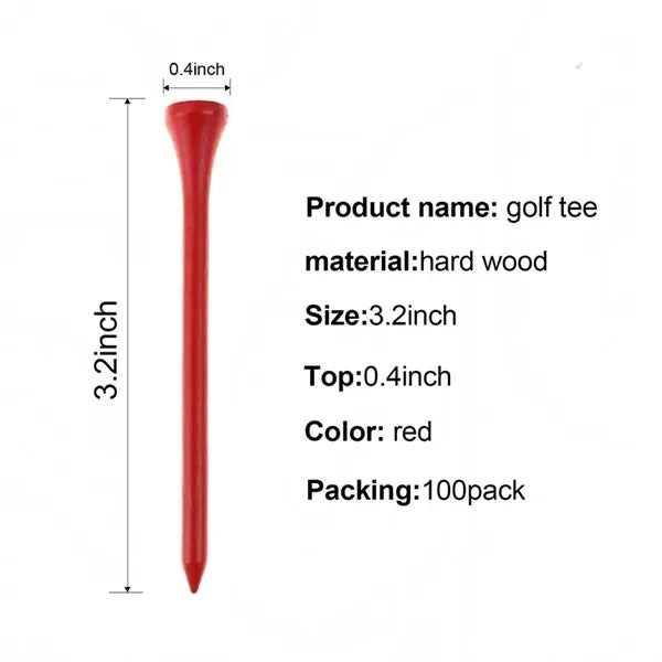 3.2" Biodegradable Wood Professional Golf Tee Pack Aid Tool