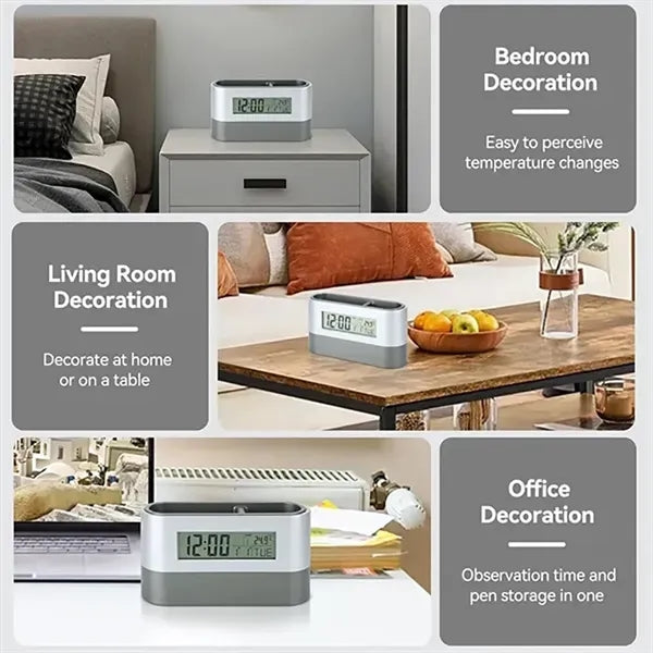 Pen Holder with Clock Calendar Timer Temperature Display