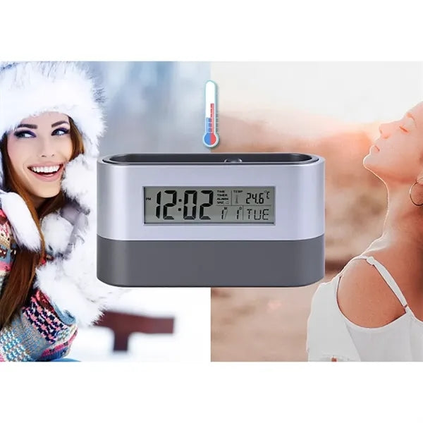 Pen Holder with Clock Calendar Timer Temperature Display