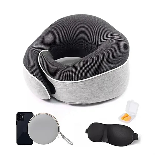 100% Pure Memory Foam Upgraded Travel Airplane Neck Pillow