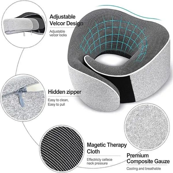 100% Pure Memory Foam Upgraded Travel Airplane Neck Pillow