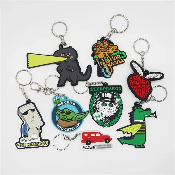 Die-Cut Rubber Keychain