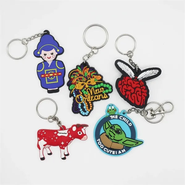 Die-Cut Rubber Keychain