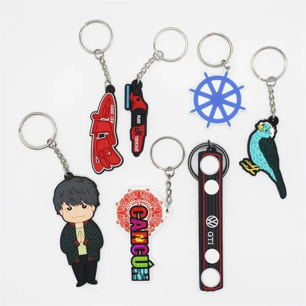 Die-Cut Rubber Keychain