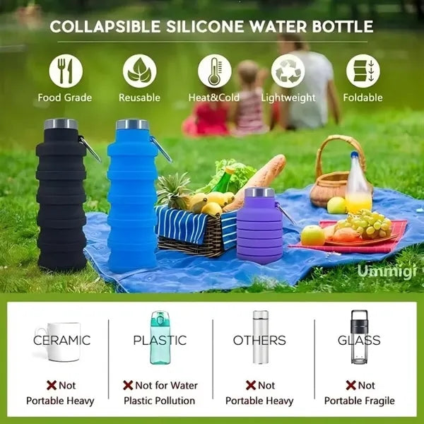 Collapsible Silicone Foldable Water Bottle