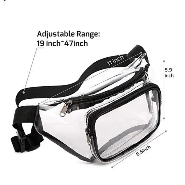 Two Zipper Pockets Transparent PVC Bag
