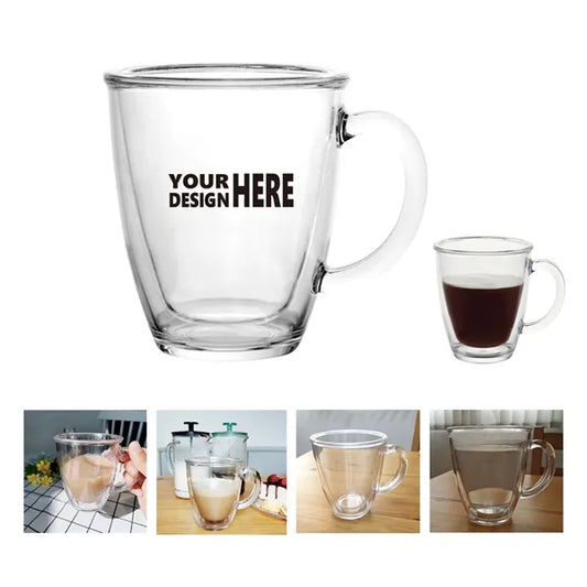 11 Oz Clear PC Food-Grade Plastic Double-Wall Coffee Mug Cup