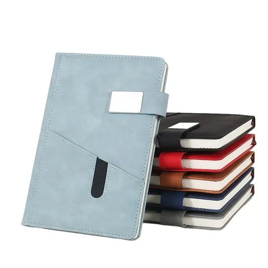 A5 Customized Leather Notebook With Magnetic Buckle Closure