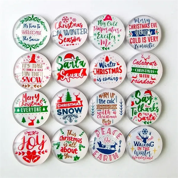Glass Refrigerator Magnets, Decorative for Kitchen, Office