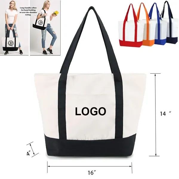 Canvas Boat Tote Bags With Front Pocket
