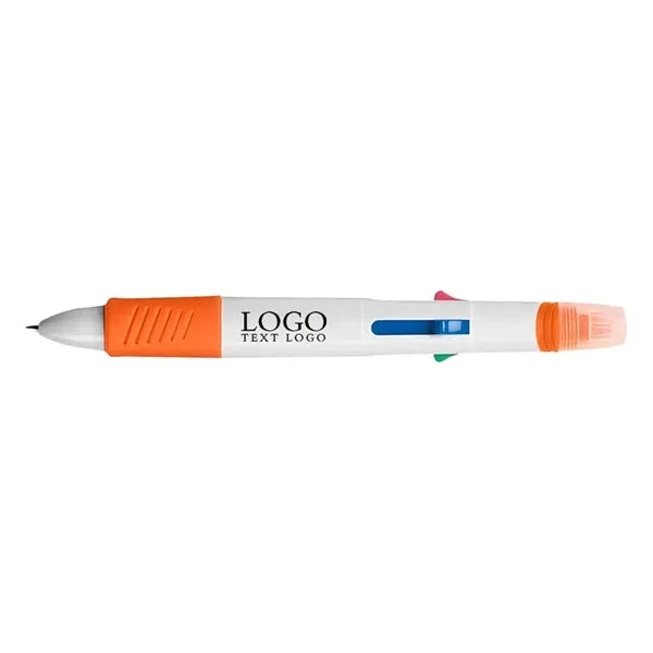 Promo 4 Ink Color Quatro Pen With Highlighter