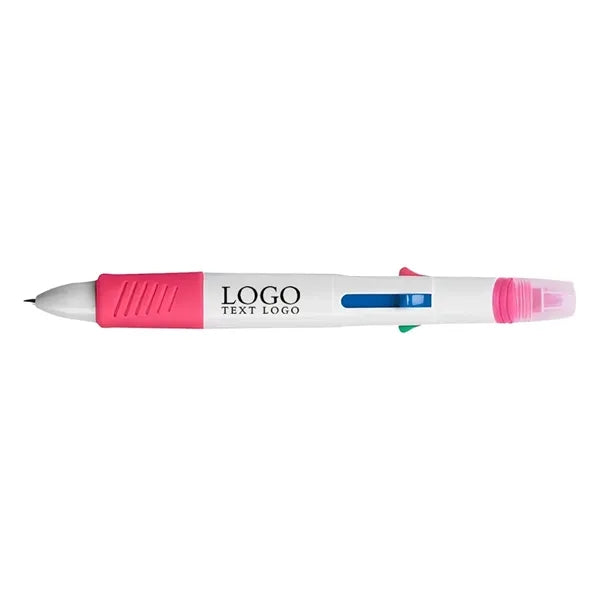 Promo 4 Ink Color Quatro Pen With Highlighter