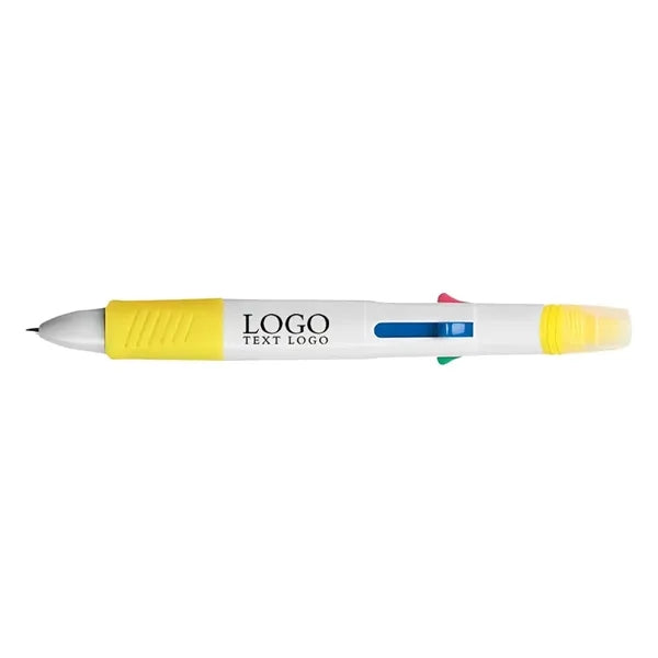 Promo 4 Ink Color Quatro Pen With Highlighter