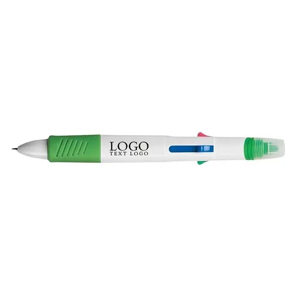 Promo 4 Ink Color Quatro Pen With Highlighter