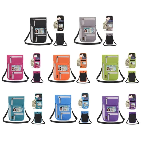 RFID Travel Neck Passport Wallet