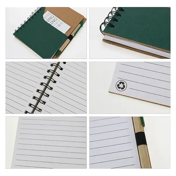 7" x 6" Pocket Spiral Notebook with Pen