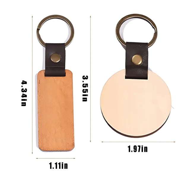 Keychain Key Ring Gift Craf Blank Wood