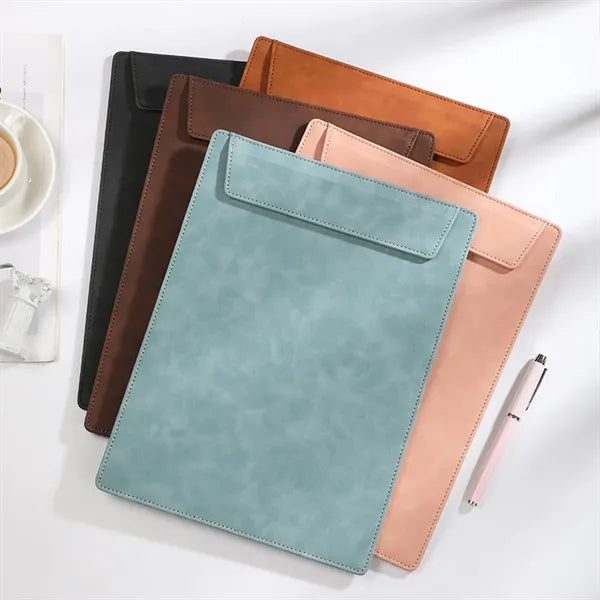A4 Leather Business Conference Clipboard with Magnetic Clip