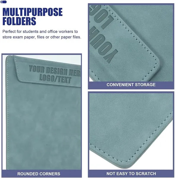 A4 Leather Business Conference Clipboard with Magnetic Clip