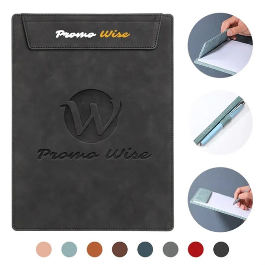 A4 Leather Business Conference Clipboard with Magnetic Clip