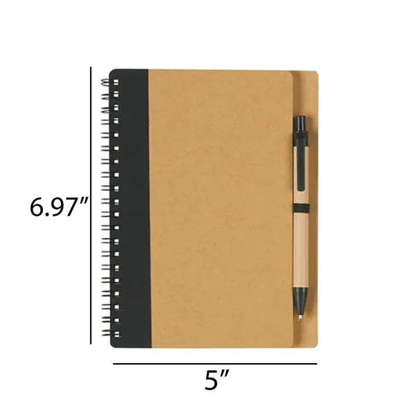 Eco-Friendly Spiral Notebook with Ballpoint Pen