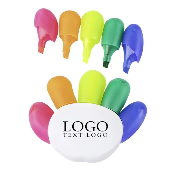 Hand Shaped Five Color Highlighter