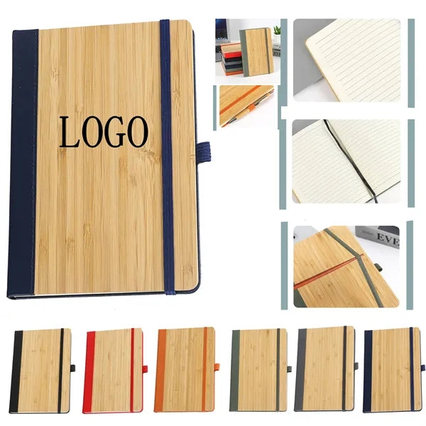 100Sheets A5 Lined Journal Notebook With Bamboo Cover