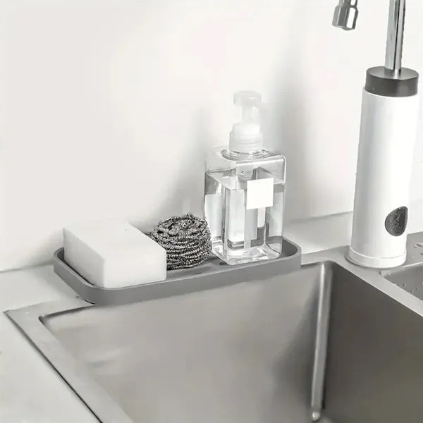 Kitchen Sink Organizer Silicone Sponge Holder Storage Tray