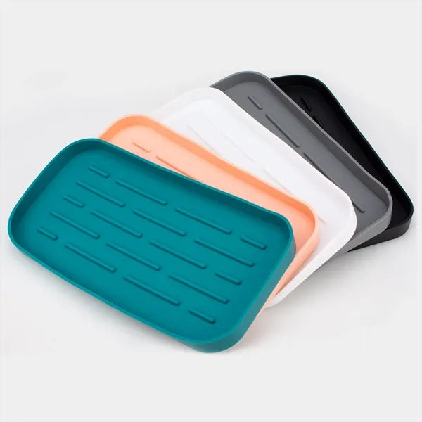 Kitchen Sink Organizer Silicone Sponge Holder Storage Tray