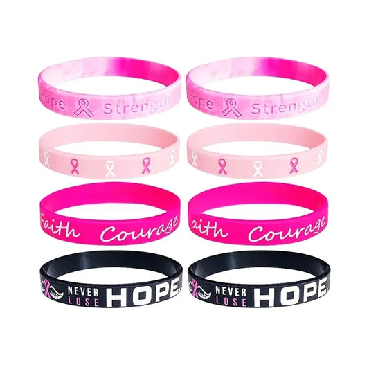 Silicone Breast Cancer Awareness Wristbands