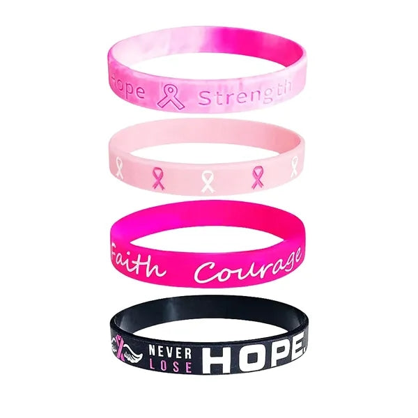 Silicone Breast Cancer Awareness Wristbands