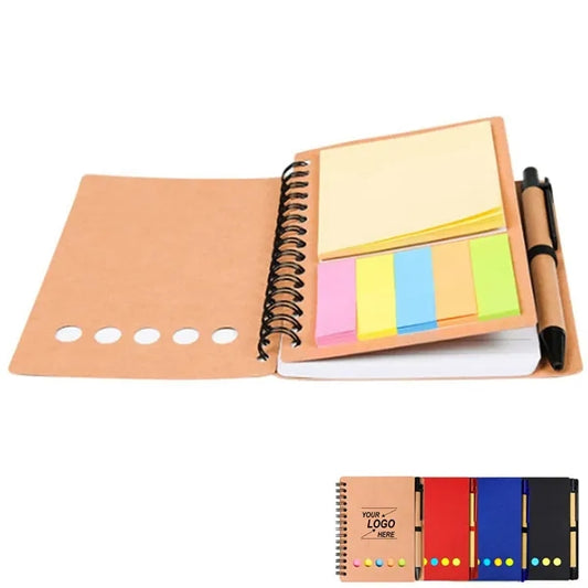 Mini Spiral Notebook with Sticky Notes and Page Markers