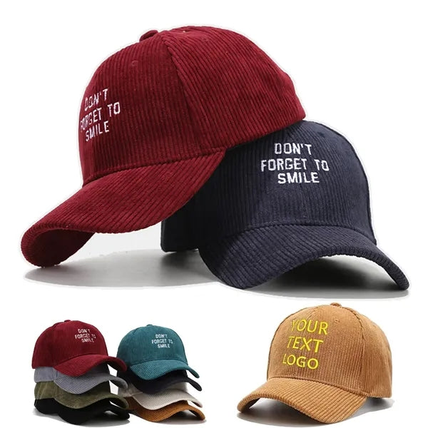 Corduroy baseball cap