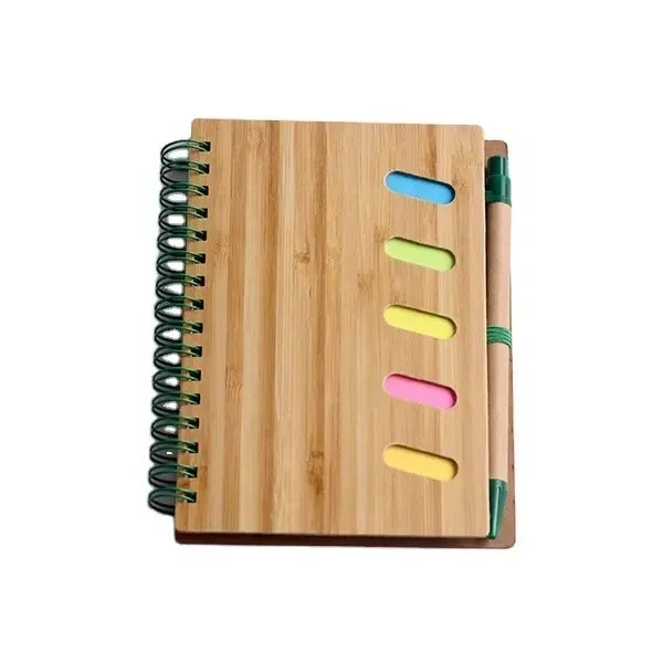 Bamboo Notebook with Sticky Note and Pen