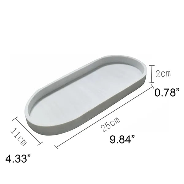 Oval Bathroom Vanity Tray Kitchen Sink Countertop Organizer