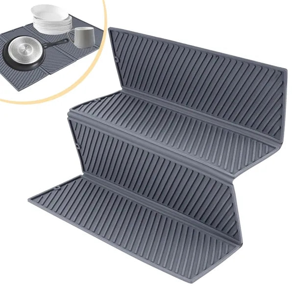 Silicone Dish Drying Mat for Kitchen Counter Four-Fold