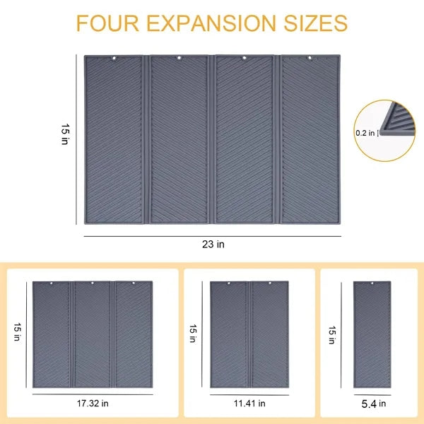 Silicone Dish Drying Mat for Kitchen Counter Four-Fold