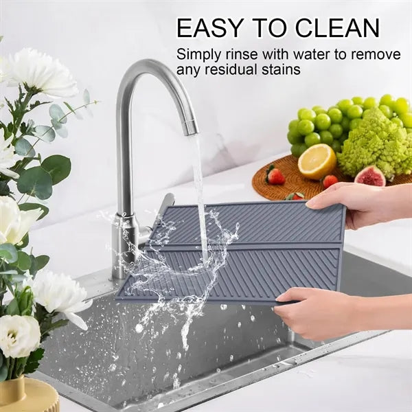 Silicone Dish Drying Mat for Kitchen Counter Four-Fold